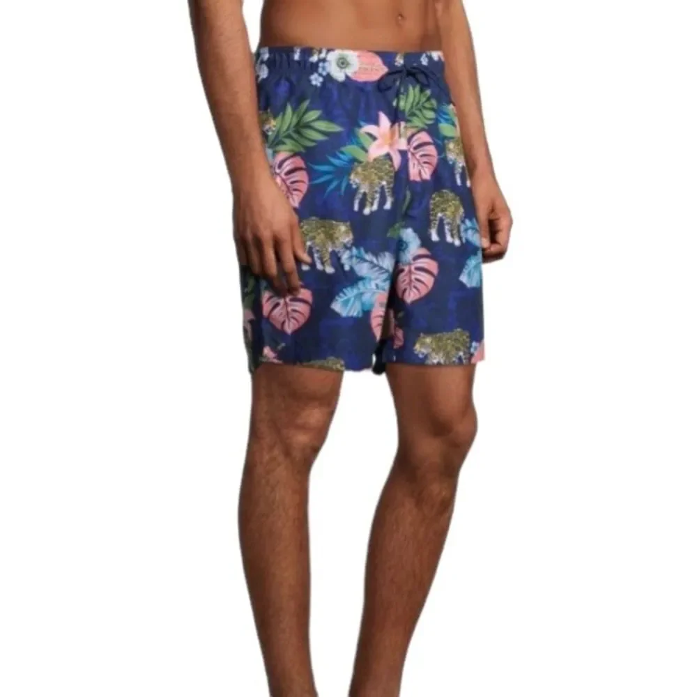 George Tropical Jungle Leopard Print Swim Shorts Sz L(36-38)